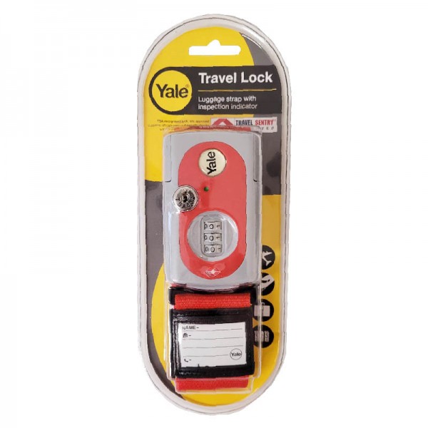 Kofferband Travel Lock mit Zahlenschloss von Yale Farbe Rot