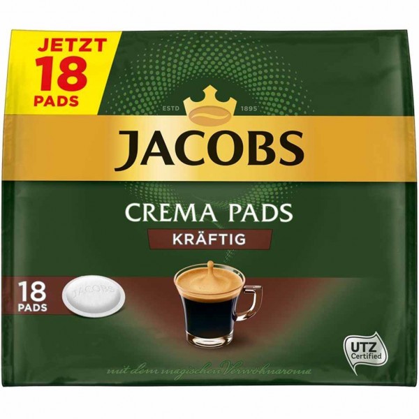 Jacobs Kaffeepads Crema Kräftig 18er 118g MHD:9.6.23