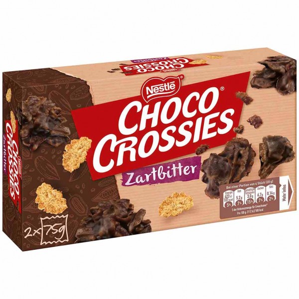 Nestle Choco CROSSIES Zartbitter 150g MHD:30.9.24