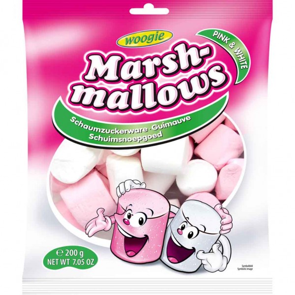 Woogie Marshmallows Pink &amp; White 200g MHD:26.11.24