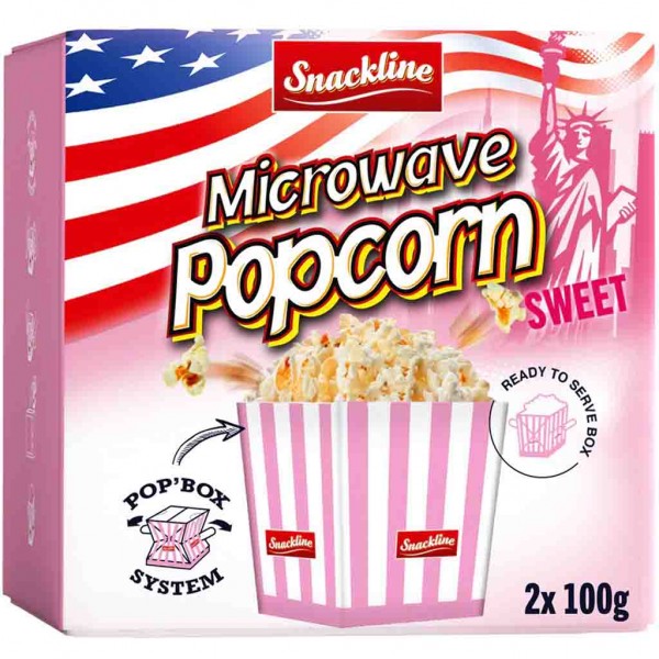 Snackline Popcorn Micro süß 200g (2x100g) MHD:30.1.24