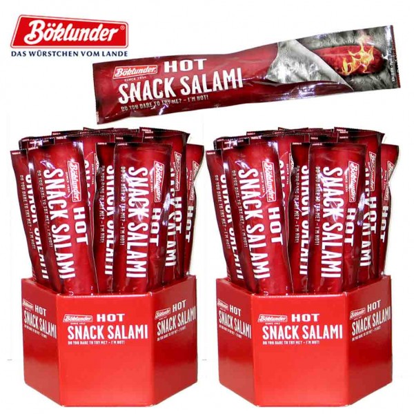 80x Böklunder Hot Snack Salami á 25g = 2000g MHD:17.6.23