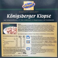 Wingert Fertiggericht Königsberger Klopse in Kapersauce mit Gemüsereis 400g