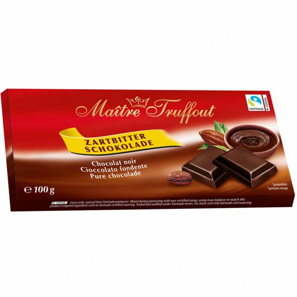 Maitre Truffout Tafelschokolade Zartbitter 100g MHD:13.9.25