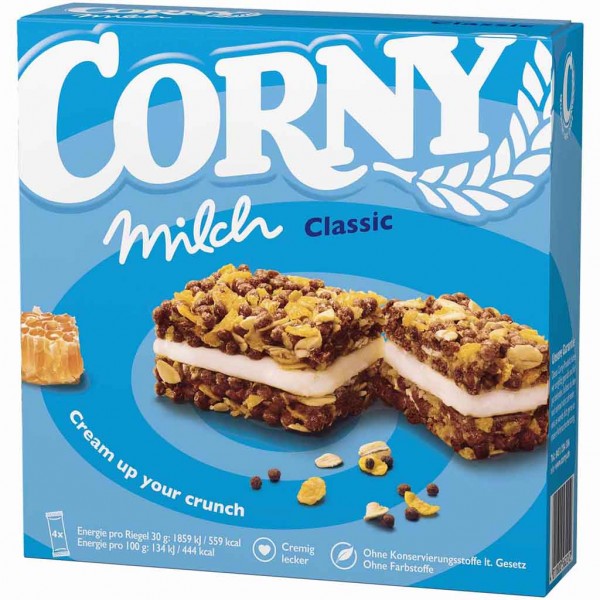 Corny Milch Classic Riegel 4er 120g MHD:7.2.25