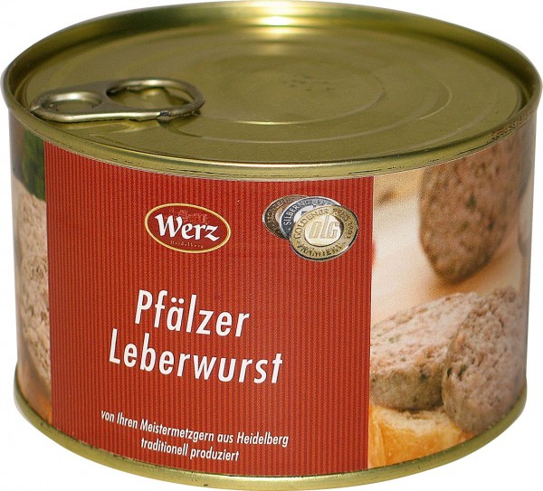 Werz Hausmacher Dosenwurst Pfälzer Leberwurst fein 400g MHD:7.9.25