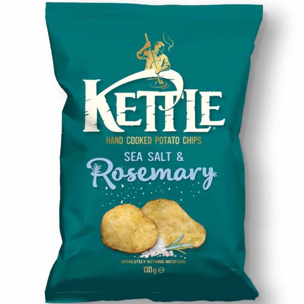 Kettle Chips Sea Salt &amp; Rosemary 130g MHD:27.4.24