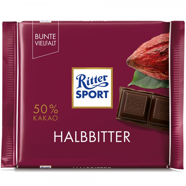 Ritter Sport Tafelschokolade Halbbitter 100g MHD:1.5.24