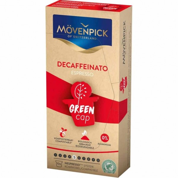 Mövenpick Decaffeinato Espresso Green Cap 10 Kapseln 58g MHD:30.6.23