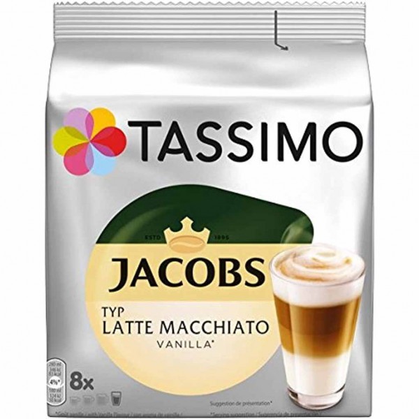 Tassimo Jacobs Latte Macchiato Vanilla 8 Kaffee Kapseln MHD:1.9.24