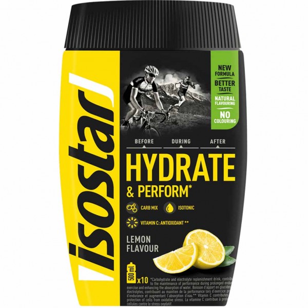 Isostar Getränkepulver Hydrate &amp; Perform Lemon 400g MHD:30.8.25