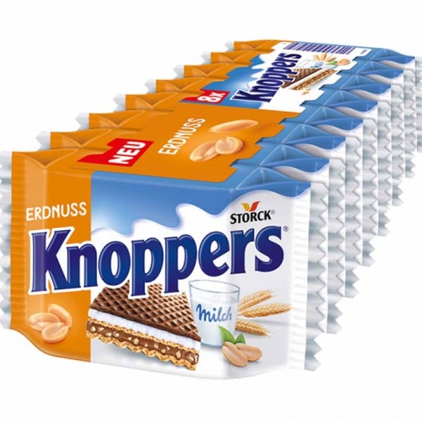 8x Knoppers Schnitte Erdnuss je 8x25g = 200g