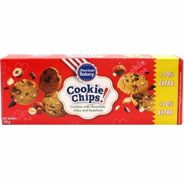 American Bakery Cookie Chips! Haselnuss 135g MHD:10.1.25