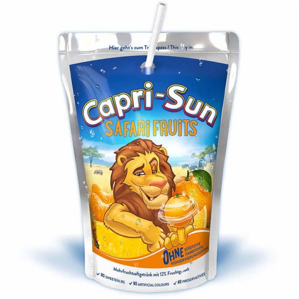 Capri-Sun Safari Fruits 200ml Capri Sonne mit Papiertrinkhalmen