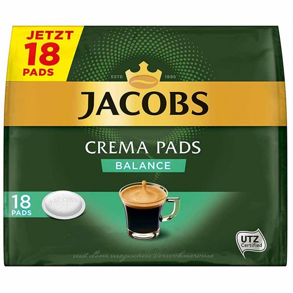 Jacobs Kaffeepads Crema Pads Balance 18er 118g MHD:22.5.23
