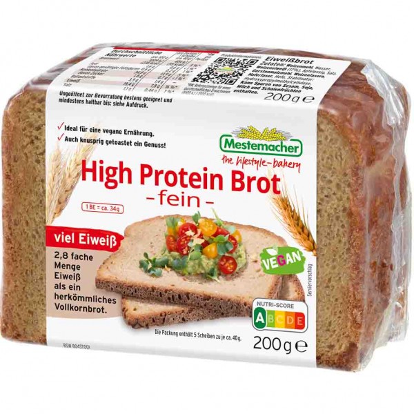 Mestemacher High Protein Brot fein 200g MHD:15.9.24