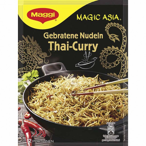 Maggi Magic Asia gebratene Nudeln Thai-Curry 130g MHD:30.8.24