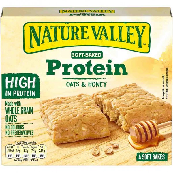Nature Valley Protein Riegel Oats &amp; Honey 4er 152g MHD:12.7.22
