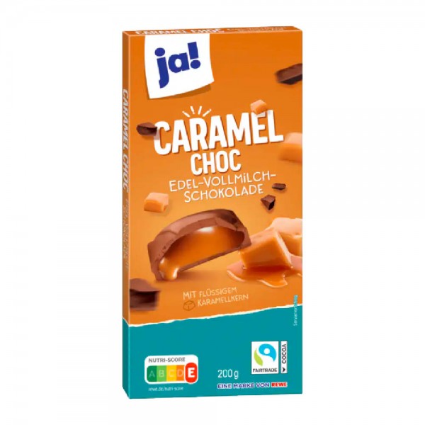 ja! Edel-Vollmilch-Schokolade Caramel Choc 200g MHD:22.1.25