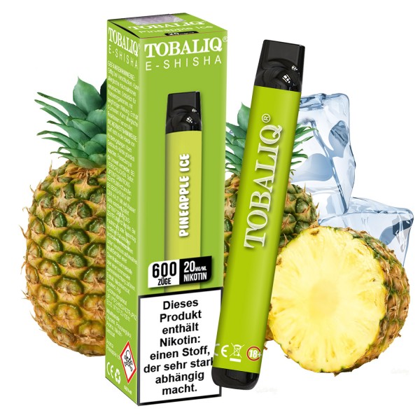 TobaliQ E-Shisha 600Puffs – 20mg Nikotin – Pineapple Ice MHD:31.12.24