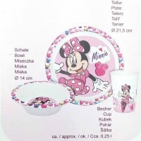 3-teiliges Kindergeschirr-Set mit Minnie Maus Motiv