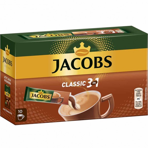 Jacobs Sticks 3 in1 Classic 10x18g=180g MHD:14.12.24