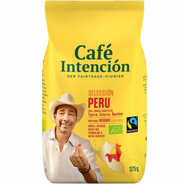 Cafe Intencion Seleccion Peru Bio-Röstkaffee ganze Bohnen 375g MHD:30.6.23