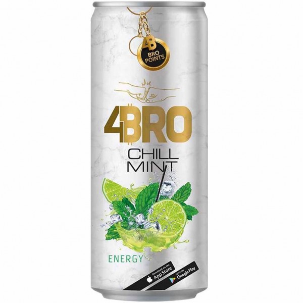 24x 4Bro Chill Mint Energy Drink á 250ml=6L MHD:6.10.24