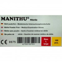 Gummihandschuhe Manithu Nitril-Puderfrei 100 Stück L