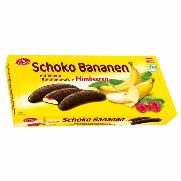 Sir Charles Schoko Bananen Banane &amp; Himbeere 300g MHD:30.9.24
