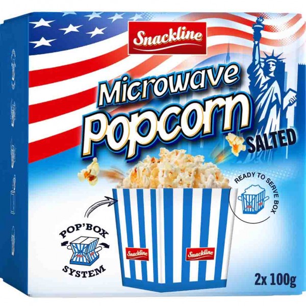Snackline Popcorn Micro salzig 200g (2x100g) MHD:30.9.24