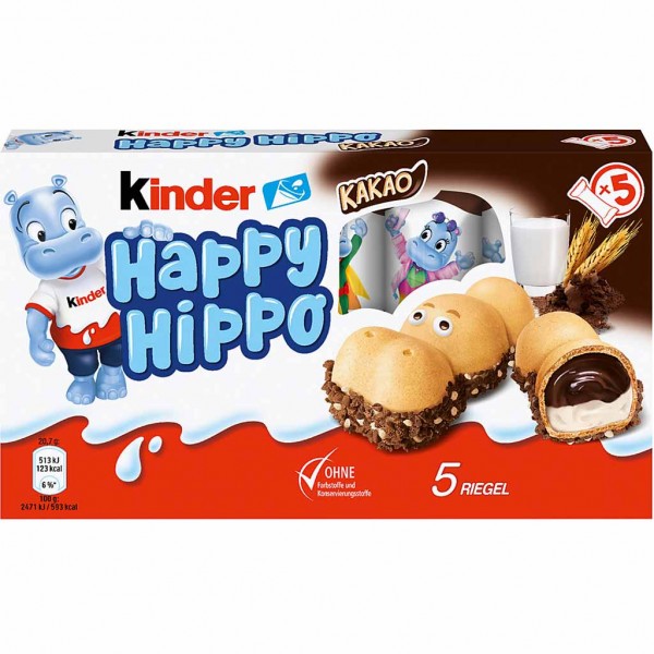 Kinder Happy Hippo Kakao 5x20,7g=103,5g MHD:30.3.24