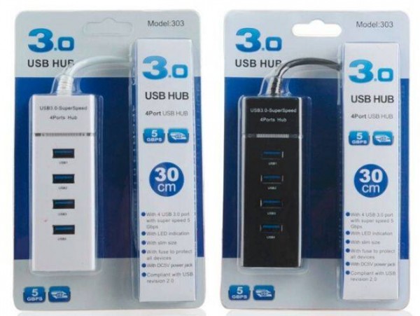 USB-HUB 30CM WEISS