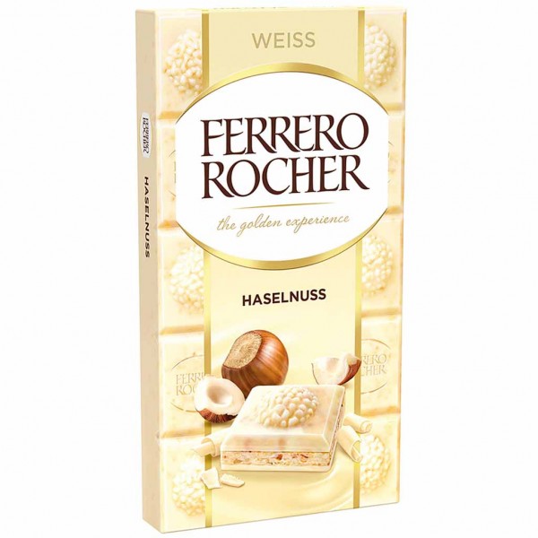Ferrero Rocher Tafelschokolade Weiss Haselnuss 90g