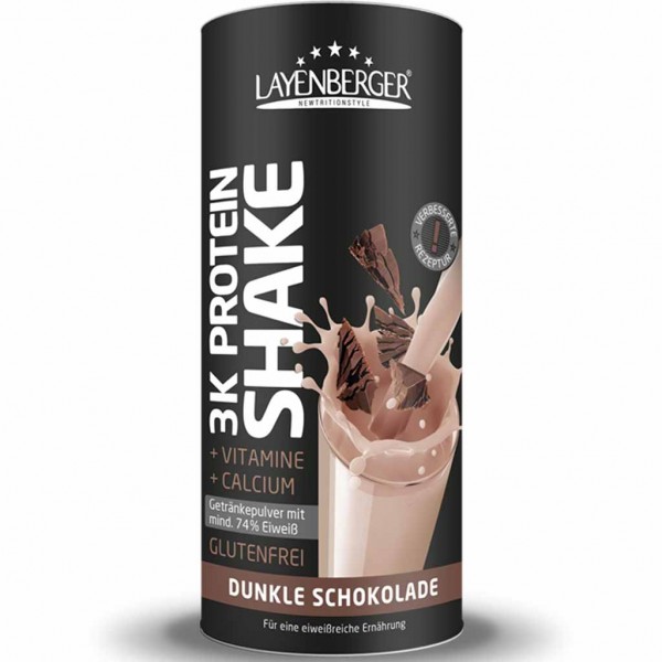Layenberger 3K Protein Shake Dunkle Schokolade Pulver 360g MHD:30.3.24