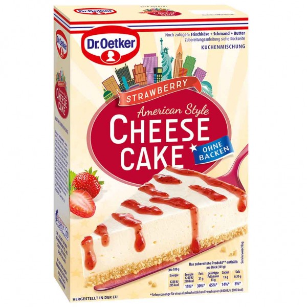 Dr.Oetker Kuchenmischung Cheesecake American Style Strawberry 320g MHD:30.9.22
