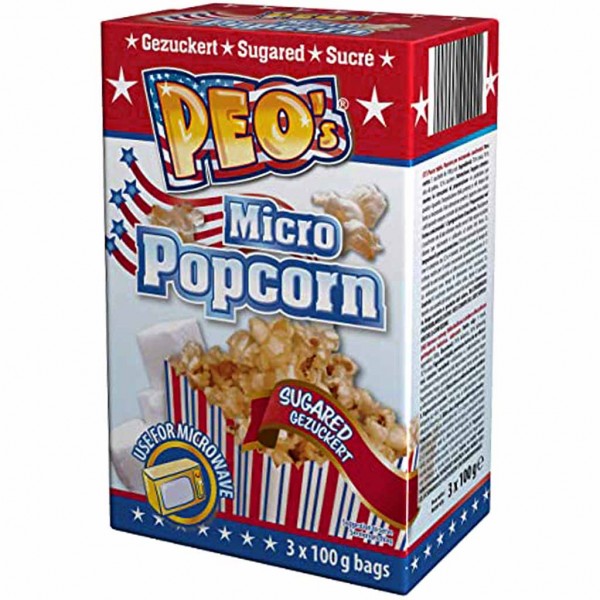 PEOs Mikrowellen Popcorn gezuckert 300g MHD:28.12.24