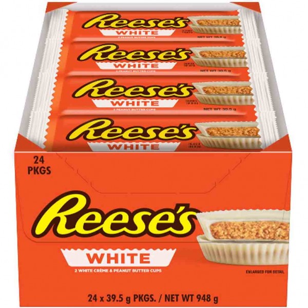 24x Reeses Peanut Butter Cups White 2er á 39,5g=948g MHD:9.6.24