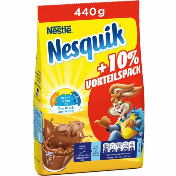 Nestle Nesquik Kakaohaltiges Getränkepulver 440g MHD:30.7.24