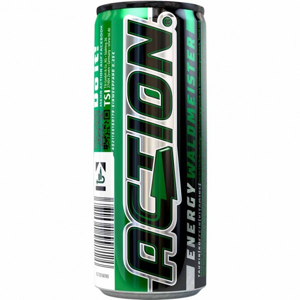 Action Energy Drink Waldmeister 24x250ml MHD:18.9.24