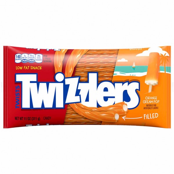 Twizzlers Twists Orange Cream Pop filled Candy 311g MHD:30.12.22