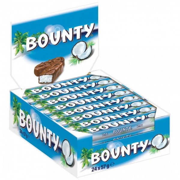 Bounty Doppelriegel Milch 24x 57g=1368g MHD:22.9.24