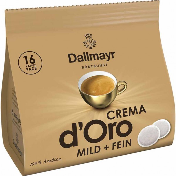 Dallmayr Kaffeepads Crema d´Oro mild + fein 16er 112g MHD:30.8.24