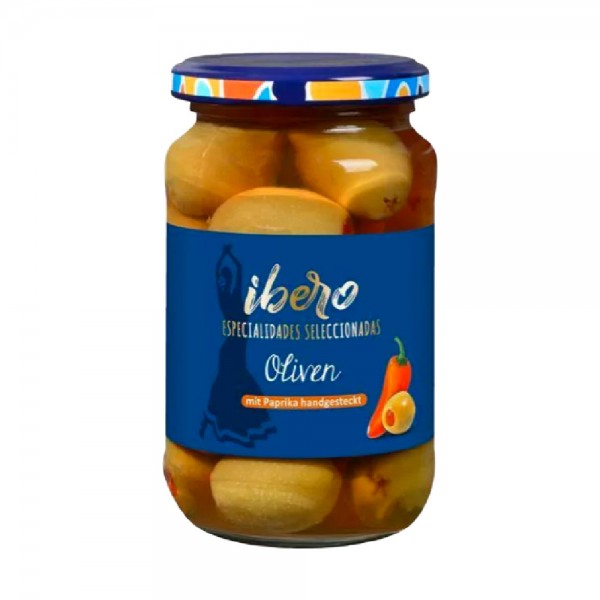 Ibero Oliven mit Paprika handgesteckt 200g MHD:29.9.26