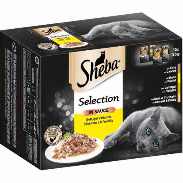 12x Sheba Selection in Sauce Geflügel Variation á 85g=1020g MHD:1.2.26