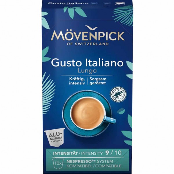 Mövenpick Kapseln Nespresso Gusto Italiano Lungo 10er 57g MHD:30.7.25