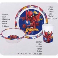 3-teiliges Kindergeschirr-Set mit Spiderman Motiv (Marvel)
