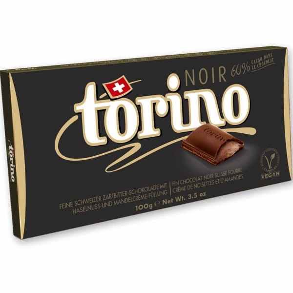 Torino Tafelschokolade Noir Haselnuss &amp; Mandelcreme 100g MHD:30.8.23