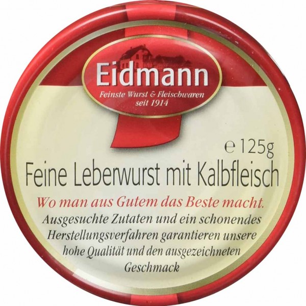 Eidmann feine Leberwurst mit Kalbfleisch 125g MHD:30.10.25