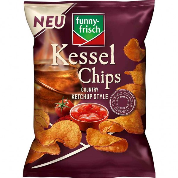 funny frisch Kessel Chips Country Ketchup Style 120g MHD:26.6.23